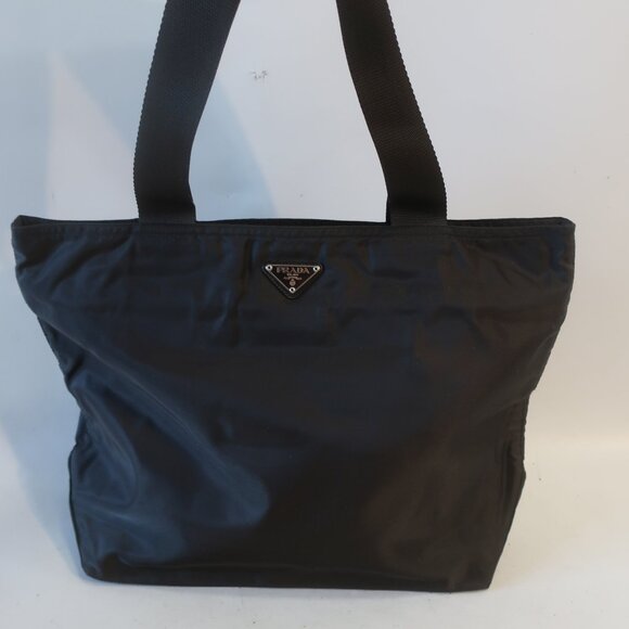 Authentic Womens Prada Milano (25) Brown Nylon Shoulder Travel Tote Handbag - Picture 14 of 16